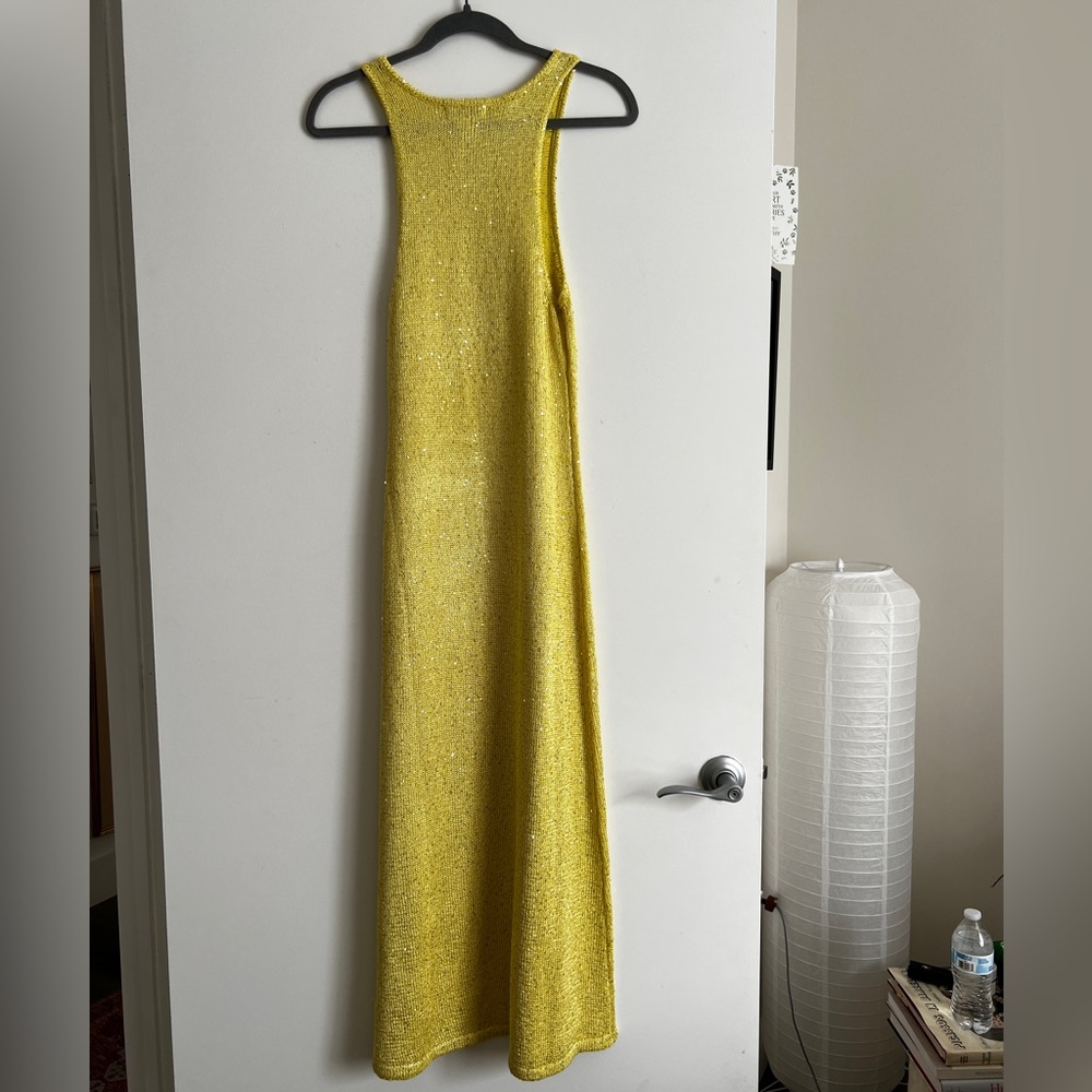 House of Harlow 1960 Vibrant Yellow woven dress.